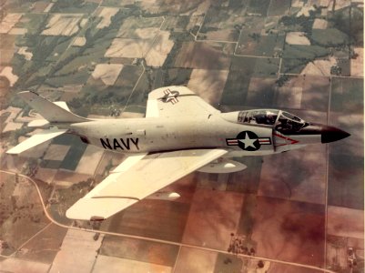 McDonnell F3H-2N Demon in flight in 1956 photo