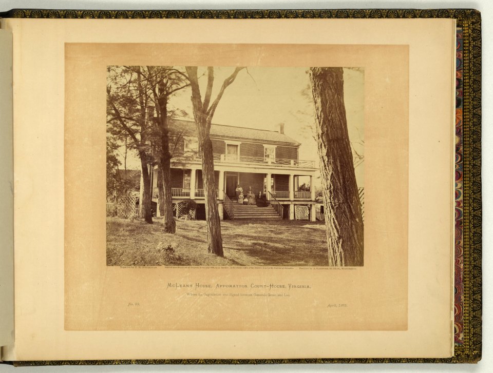 McLean's House, Appomattox Court-House, Virginia where the capitulation was signed between Generals Grant and Lee - negative by T.H. O'Sullivan, positive by A. Gardner. LCCN2007685834