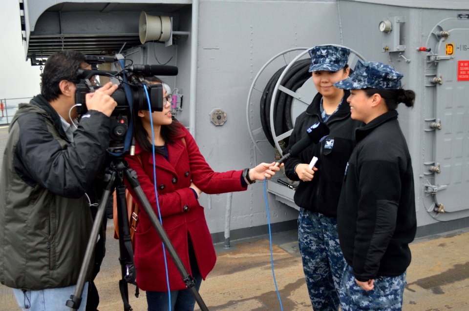 Media availability aboard USS Blue Ridge 140312-N-SX614-019