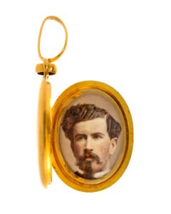 Medaljong med fotografiporträtt av Walther von Hallwyl, 1860-tal - Hallwylska museet - 109976