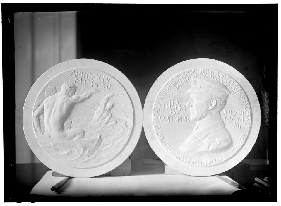 MEDALS, DECORATIONS, ETC. MEDAL PRESENTED BY PRESIDENT TO CAPTAIN A. ROSTRON, RESCUER OF SURVIVORS OF 'TITANIC' LCCN2016864103
