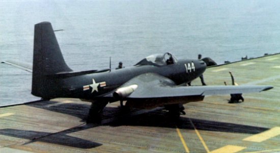 McDonnell FH-1 Phantom of VF-17A on USS Saipan (CVL-48) in May 1948