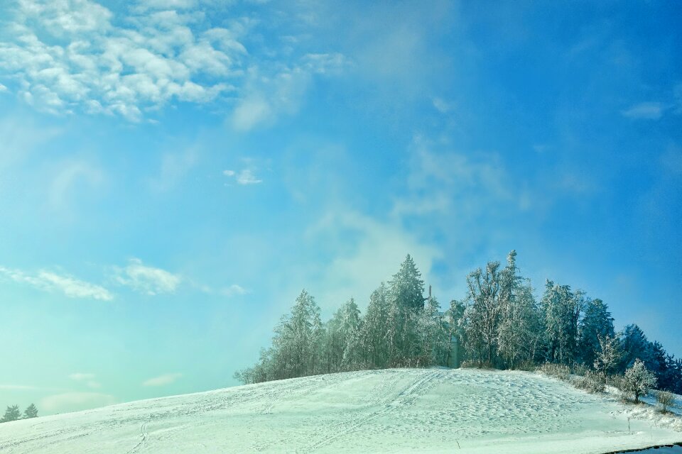 Frost landscape wind
