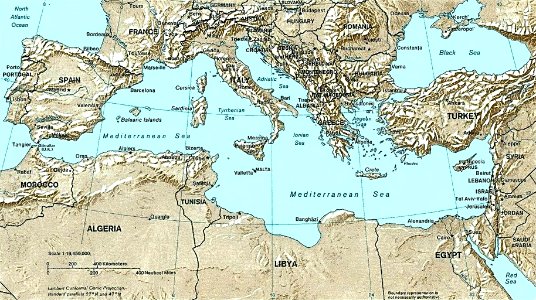 Mediterranean Relief, 1028 x 1024