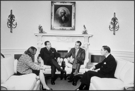 Meeting with His Excellecy Souvanna Phouma, Prime Minister of Laos in the Oval Office - NARA - 194692 photo
