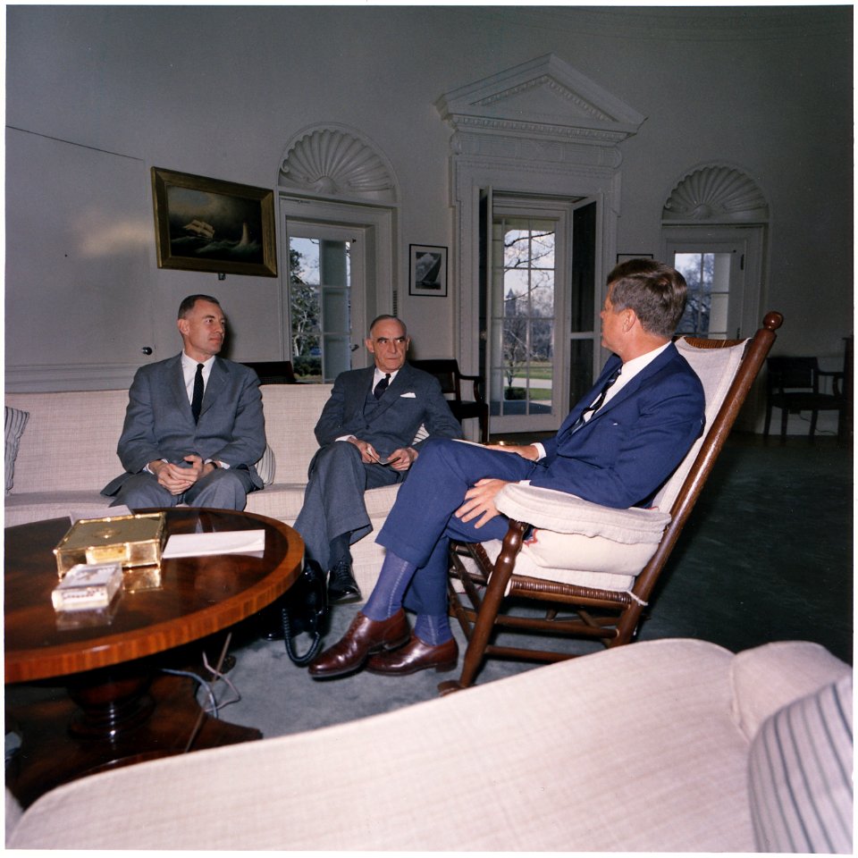 Meeting with General Clay and David Bell. Adminstrator of the Agency for International Development David Bell... - NARA - 194220