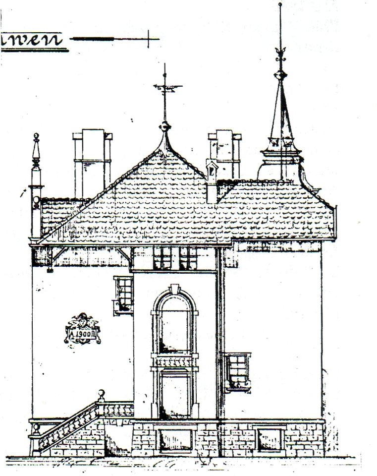 Mehlem Villa van Meuuwen Aufriss Südfront 1899