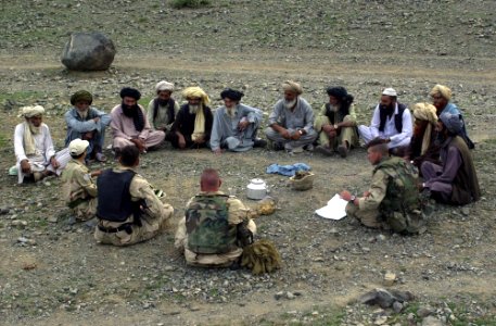 Meeting between US forces and Afghan villagers