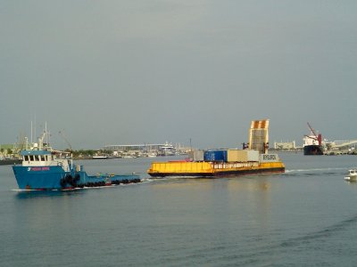 Megan Beyel pulls barge