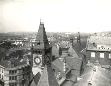 Municipal Buildings, Reading, seen from the tower of St. Laurence's Church, c. 1875