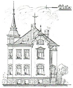 Mehlem Villa van Meeuwen Aufriss Straßenfront 1899