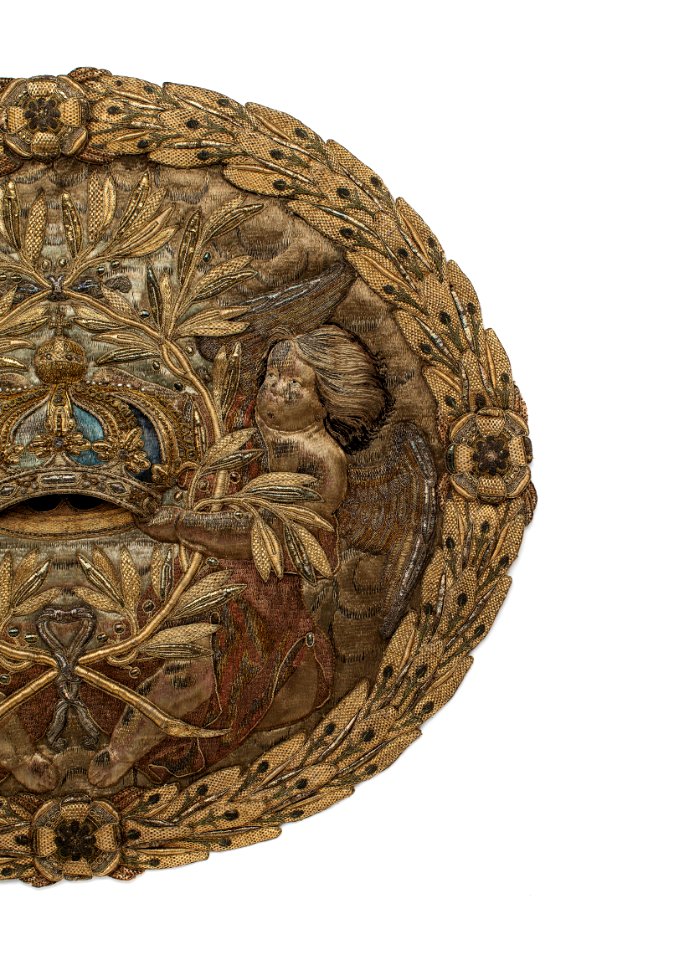 Medaljong i reliefbroderi, 1600-tal - Livrustkammaren - 108149