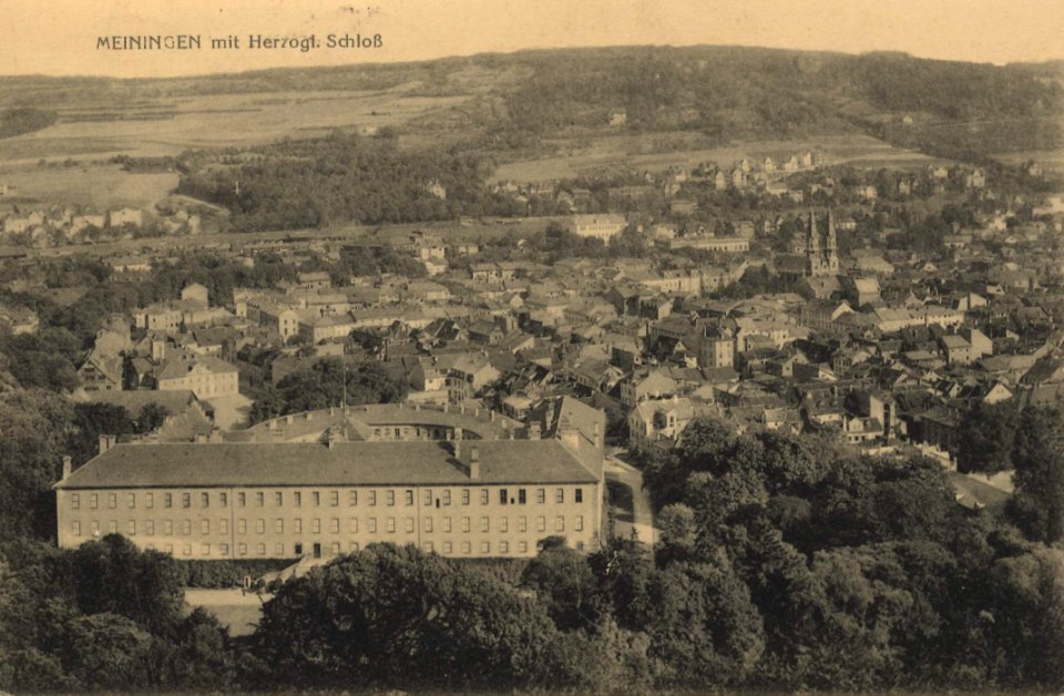 Meiningen, Thüringen - Stadtansicht mit Herzogl. Schloss (Zeno Ansichtskarten)
