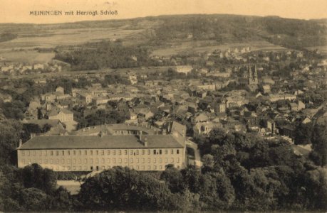Meiningen, Thüringen - Stadtansicht mit Herzogl. Schloss (Zeno Ansichtskarten)