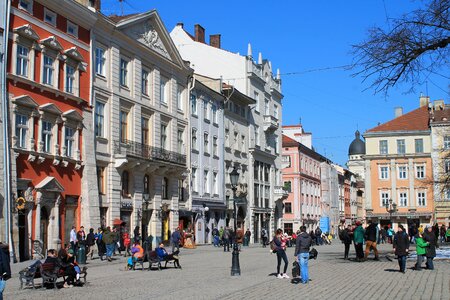 Lviv old town market square photo