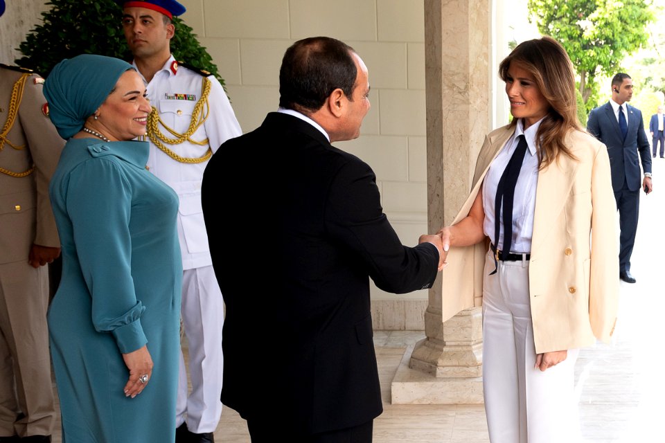 Melania Trump, Abdel Fattah El-Sisi and Entissar El-Sisi 2