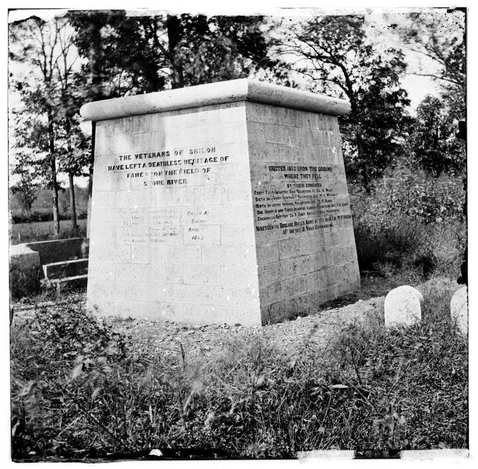 Murfreesboro, Tennessee (vicinity). Monument erected on the battlefield at Stones River LOC cwpb.02107
