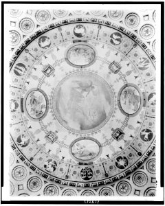 Mural by Elmer E. Garnsey, neo-Pompeian with ovals, on ceiling of the Library of Congress, Washington, D.C. LCCN91792196