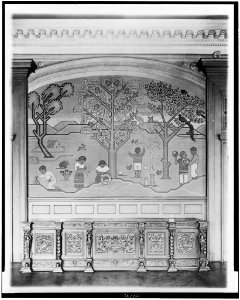 Mural in Mexican Embassy, Washington, D.C., showing children, trees, and animals LCCN93506481