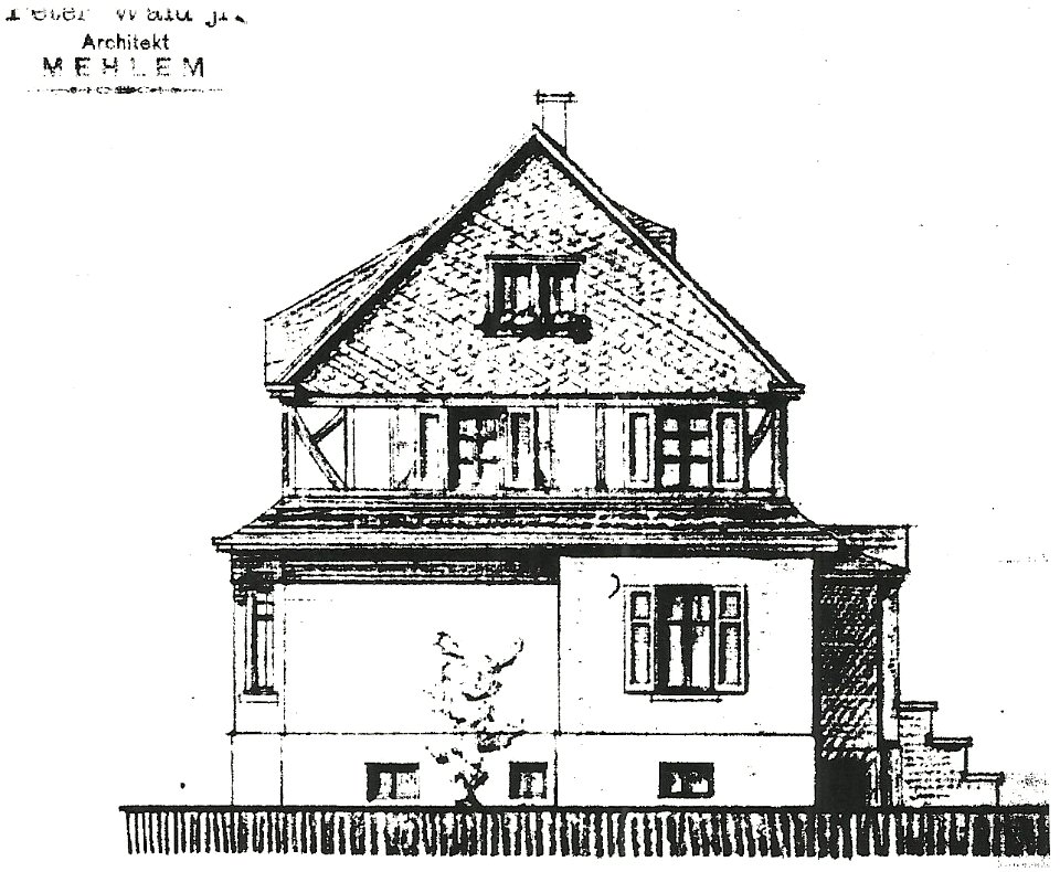 Mehlem Schlossallee 19 Aufriss Nordseite 1912