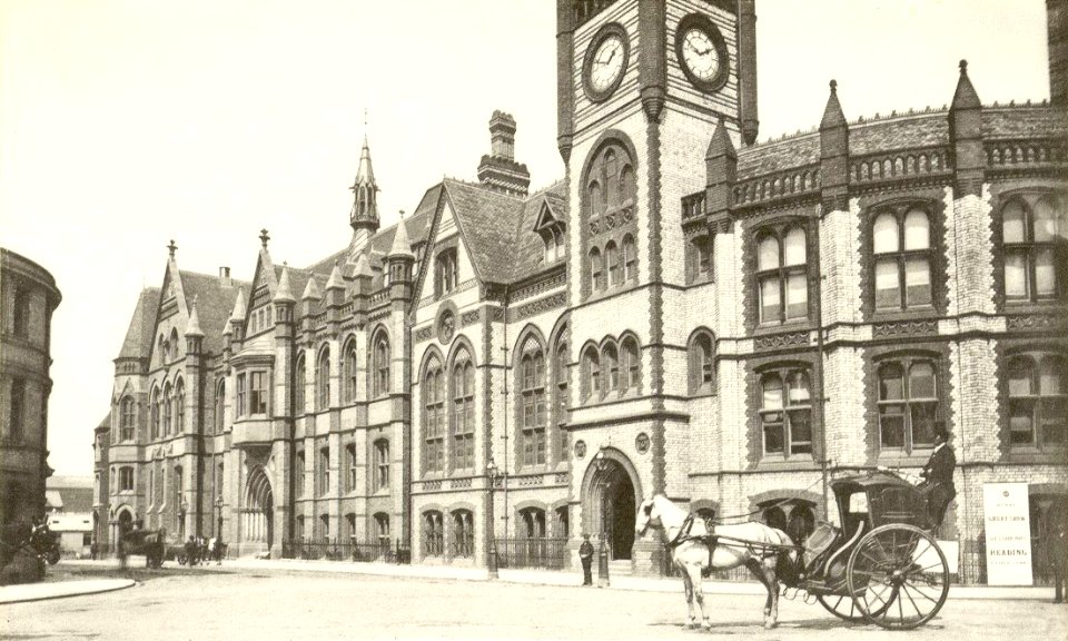 Municipal Buildings, Reading. Blagrave Street frontage, c.1887