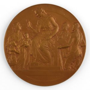 Mutualiteit Gazelec XXVe Verjaardag 1922-1947, medal by Pierre Theunis, Belgium, (1947), Coins and Medals Department of the Royal Library of Belgium, 2N225 - 10 (recto)