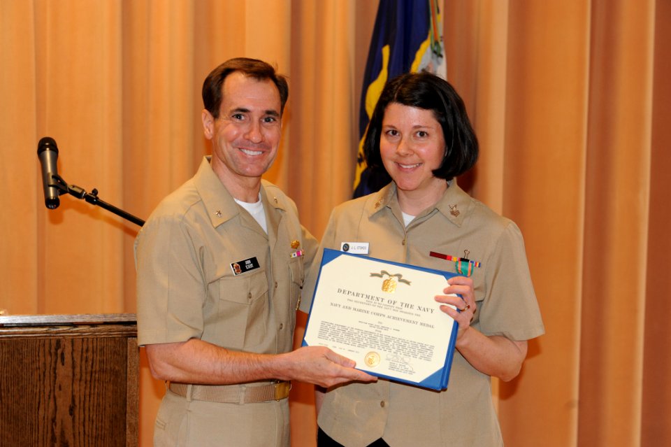 Musician 1st Class Jenny Stokes receives the Navy and Marine Corps Achievement Medal (8578333139)