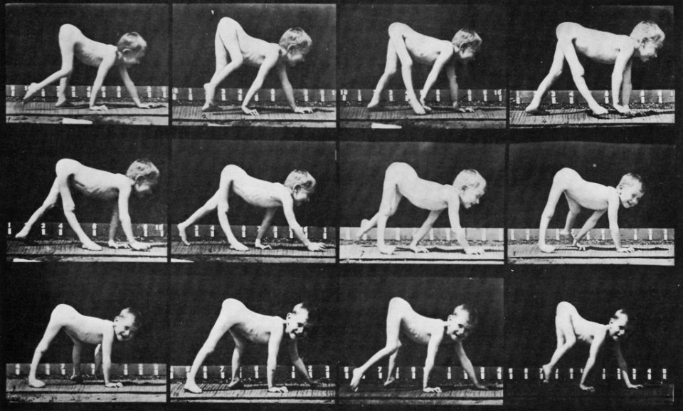Muybridge, Eadweard - Paralytisches Kind geht auf allen Vieren (Zeno Fotografie)