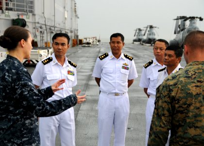 Myanmar officer tour USS Bonhomme Richard. (8202185315)