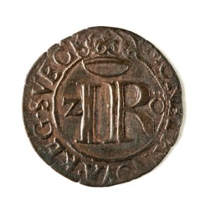 Mynt av silver. 2 öre. 1591 - Skoklosters slott - 109118