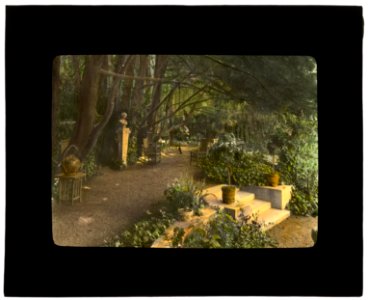 Myron Hunt house, 200 North Grand Avenue, Pasadena, California. Garden terrace LCCN2007684850