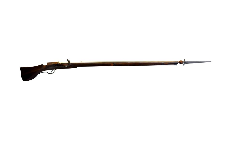Musket with archaic bayonet-Arm AD 8175-P8050283-white
