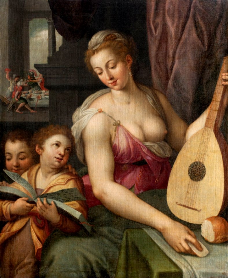Måleri, allegorisk bild. Musiken - Skoklosters slott - 88969