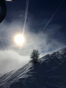 Mountain sun ski