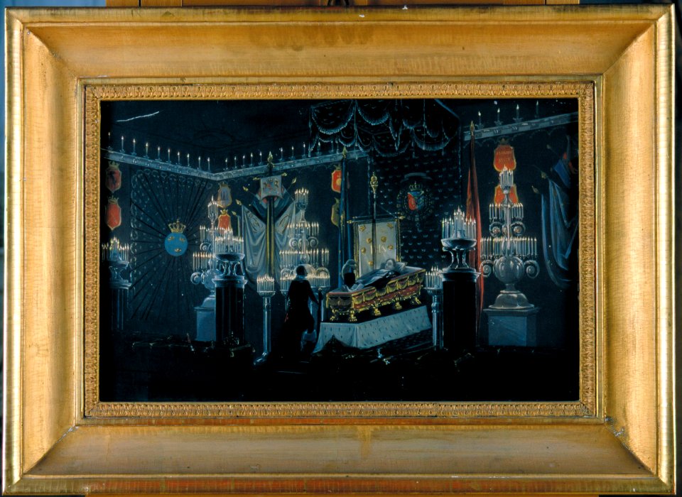 Målning av Karl XIV Johan på lit de parade - Skoklosters slott - 48106