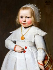 Målning. Porträtt av två-årig flicka. Jan Cornelis van Loenen - Hallwylska museet - 86731
