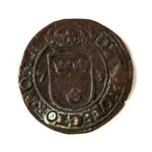 Mynt av silver. 2 öre. 1573 - Skoklosters slott - 109060 photo