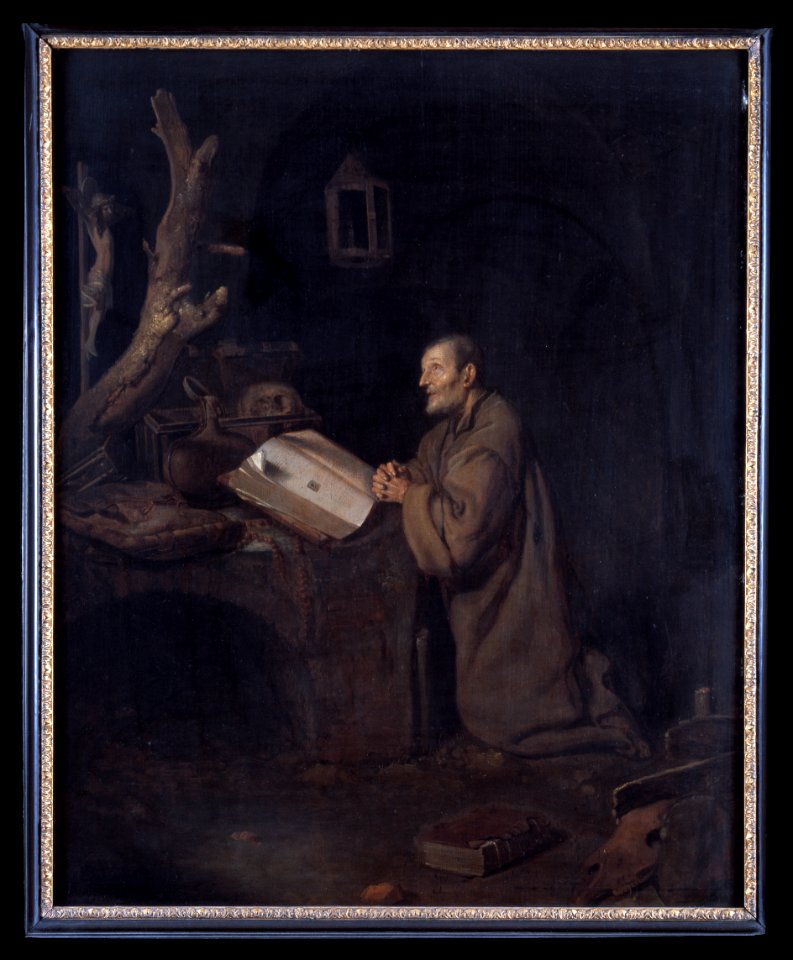 Målning, bedjande eremit - Hallwylska museet - 4624