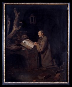 Målning, bedjande eremit - Hallwylska museet - 4624