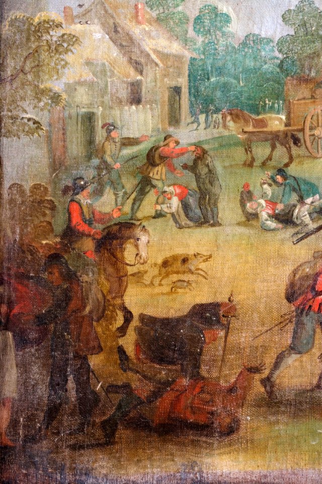 Målning, Plundringen, oljemålning, okänd konstnär, detalj, 1600-tal - Skoklosters slott - 42214