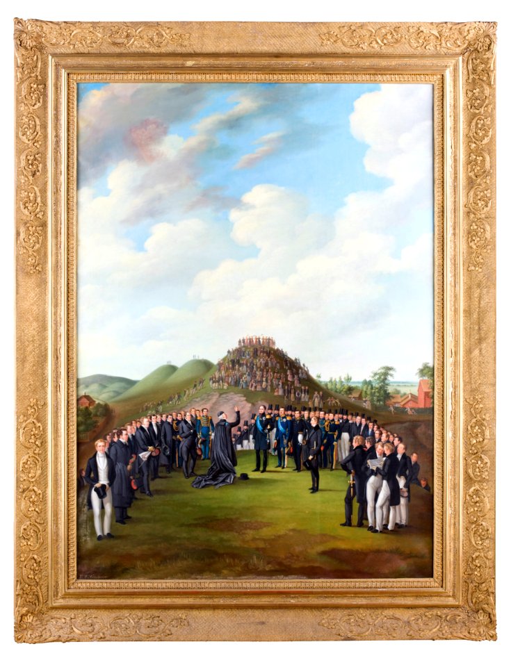Måleri. Karl XIV Johan vid Uppsala högar - Skoklosters slott - 85938