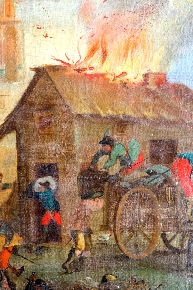 Målning, Plundringen, oljemålning, okänd konstnär, detalj, 1600-tal - Skoklosters slott - 50774