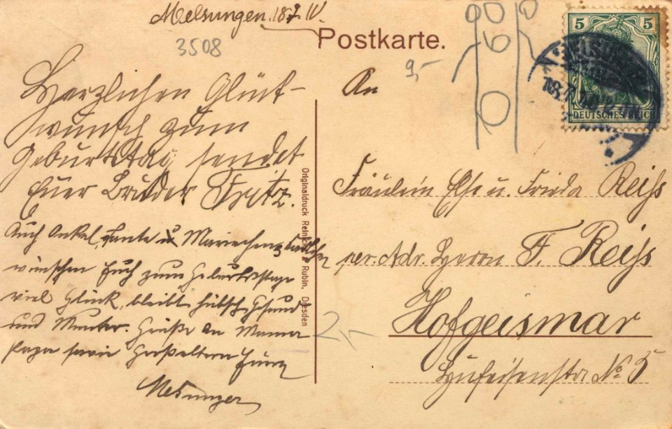 Melsungen, Hessen - Stadtansicht (back) (Zeno Ansichtskarten)