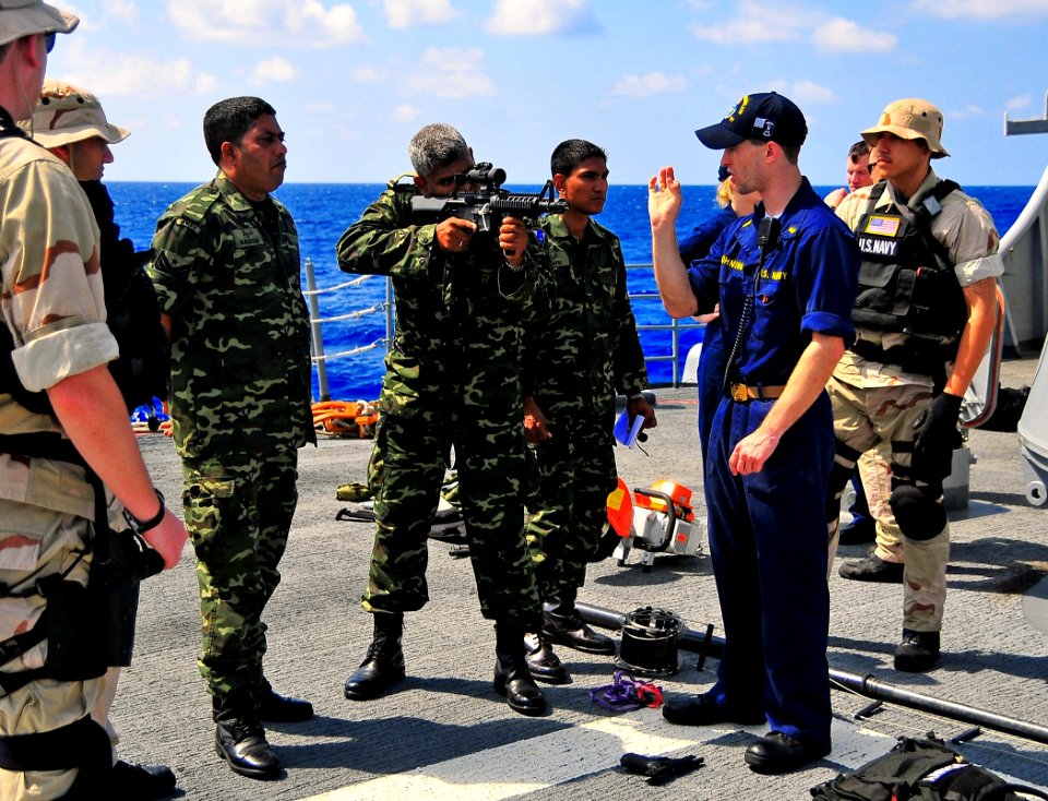 Members of Maldives Coast Guard instructed about small weapon procedures