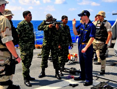 Members of Maldives Coast Guard instructed about small weapon procedures