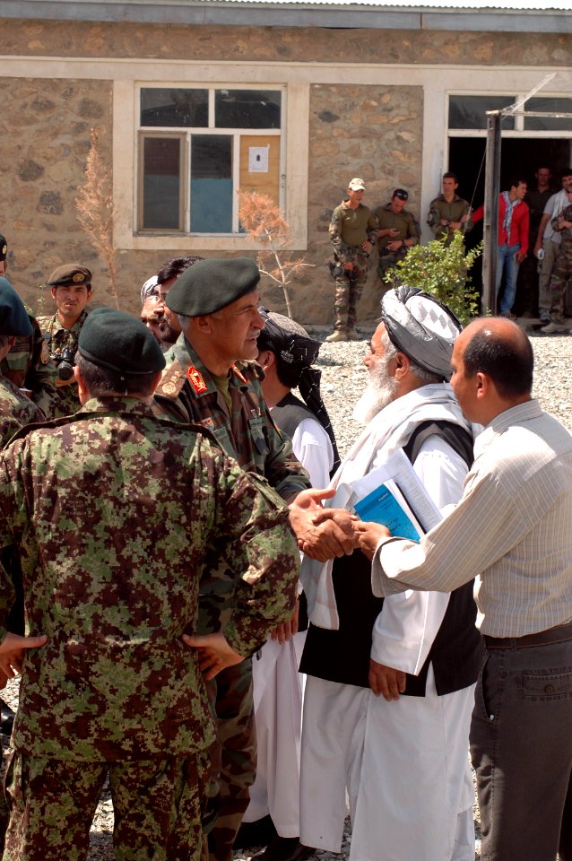 Members of Parliament and various Province Representatives are greeted by Consolidated Fielding Center leadership (4763804010)