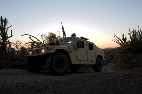 Members of the Company Bravo 1-296 Infantry Regiment of the Puerto Rico National Guard patrol around JTF GTMO DVIDS367095