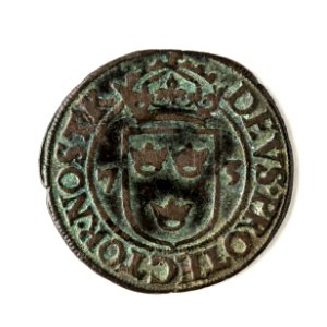 Mynt av silver. 2 öre. 1573 - Skoklosters slott - 109002