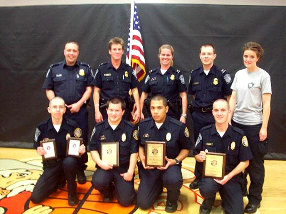 Members from the Cincinnati Northern Kentucky CBP Explorer Post 2545 display their awards from the 36th Annual Greater Cincinnati Law Enforcement Explorer Competition
