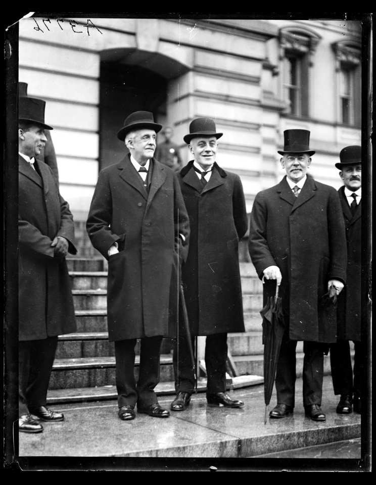 Men at U.S. Capitol; Sir Auckland Geddes, center. Washington, D.C. LCCN2016891016